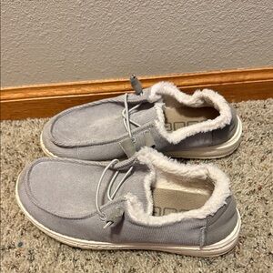 Hey dude Gray Slip-On Shoes with Faux Fur Lining